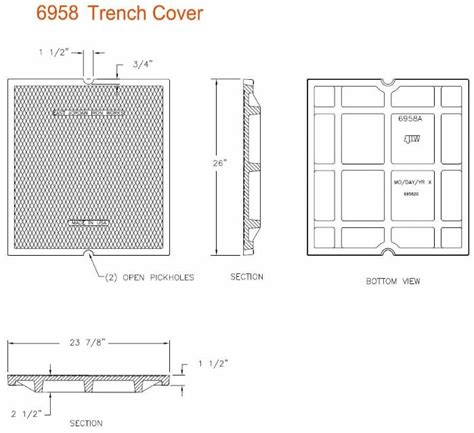 6958a 26 Wide Solid Trench Drain Cover 1 12 Deep By Trench Drain