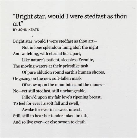 💐 Bright Star Would I Were Stedfast As Thou Art Summary Bright Star