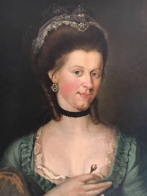 18th Century Old Master Portrait Of A Young Woman With A Rose For Sale