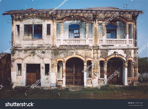 French Colonial Style Old Housesavannakhet Savannakhet Stock Photo