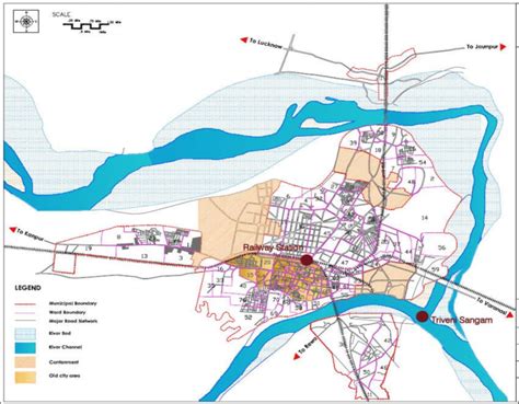 Transportation Map Of Allahabad Source City Development Plan