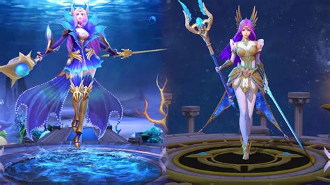 odette virgo zodiac skin vs mermaid princess epic skin mobile legends youtube