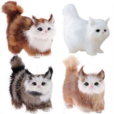 Cute Cat Lifelike Miaow Simulation Kitty Stuffed Plush Toy Realistic