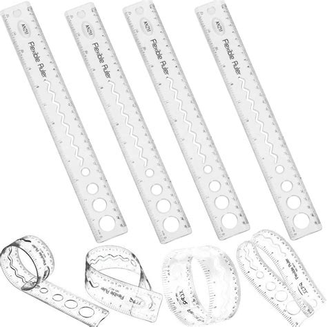 30cm12inch Unbreakable Clear Rulers Dual Scale Bendable Flexible