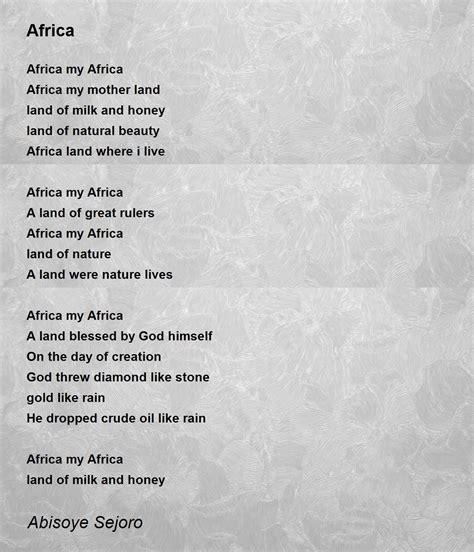 Africa Poem by Abisoye Sejoro - Poem Hunter