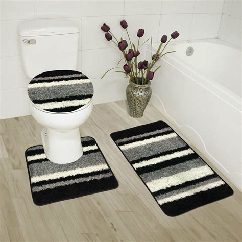 For bathroom rugs made with bamboo or other natural fiber rugs, you'll want to avoid soaking drying bathroom rugs is simple. Abby 3 Piece Bathroom Rug Set, Bath Rug, Contour Rug, Lid ...