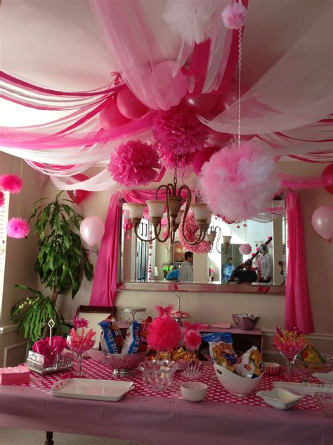 Pink Party Decor I Used A Hula Hoop As The Central Starting Point I