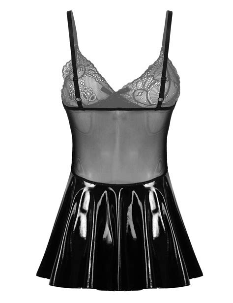 women sexy mesh short mini dress wetlook leather bodycon skirt lingerie clubwear ebay