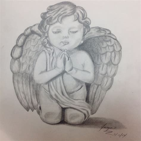 Baby Angel Drawing Pencil Sketch Colorful Realistic Art Images