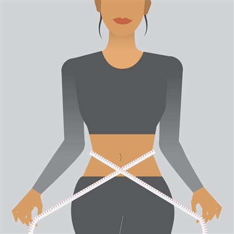 Woman Measuring Her Waist Illustration Download Free Vectors Clipart