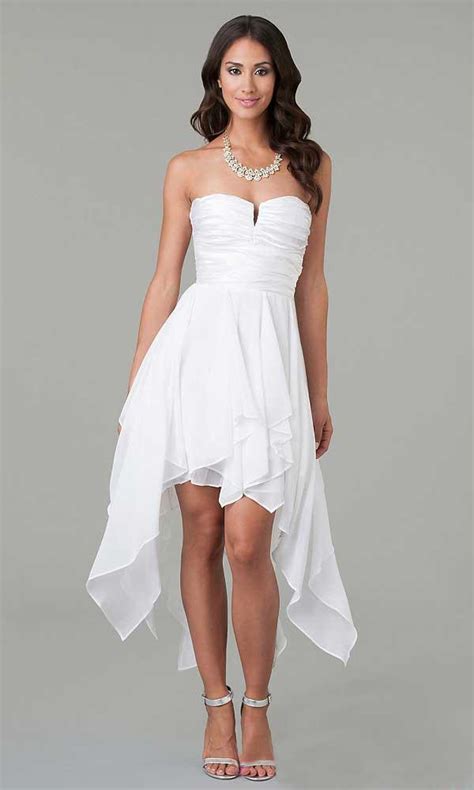 High Low White Strapless Prom Dress Cheap Best 2421423 Weddbook