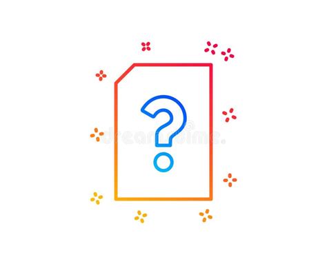 Unknown Document Line Icon File With Question Vector Stock Vector