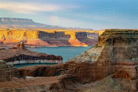 View Of Lake Powell And Canyons At Sunset Alstrom Point Utah Usa