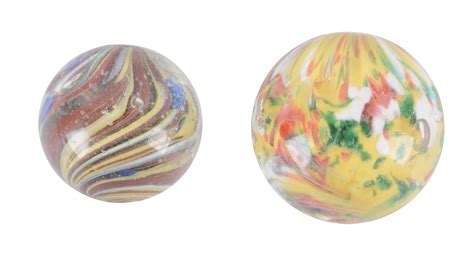 Lot Detail Lot Of 2 Exceptional Handmade Marbles