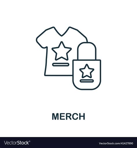 Merch Icon Line Element From Social Media Vector Image