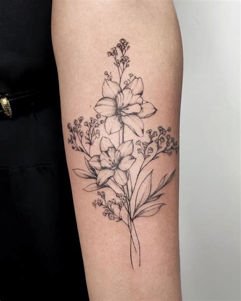 Birth Flower Tattoo Hand Drawn Birth Flower Tattoos Jan My Xxx Hot Girl