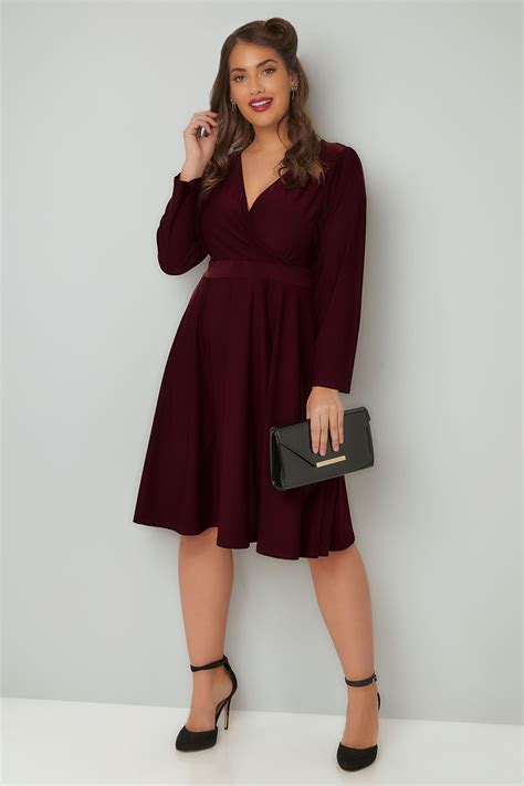 Lady Voluptuous Wine Lyra Dress Plus Size To