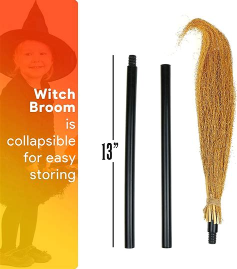 Buy Skeleteen Witch Broomstick Costume Accessories Realistic Wizard
