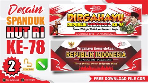 Free Download Spanduk Hut Ri Ke Coreldraw Banner Agustusan Nur Designs Youtube