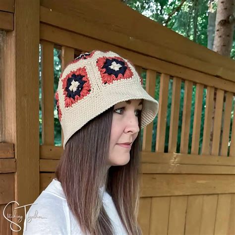 Granny Square Bucket Hat Free Crochet Pattern