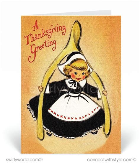 1950s Vintage Retro Mid Century Happy Thanksgiving Greeting Cards