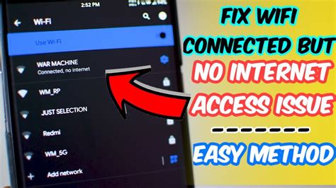 How To Fix Wi Fi Connected But No Internet Access On Android YouTube
