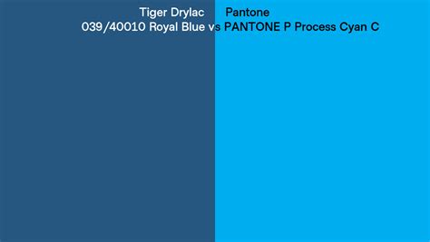 Tiger Drylac 039 40010 Royal Blue Vs Pantone P Process Cyan C Side By