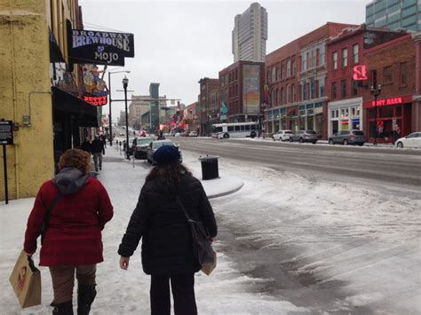 Nashvilles Broadway Covered In Snow And Ice February 2015