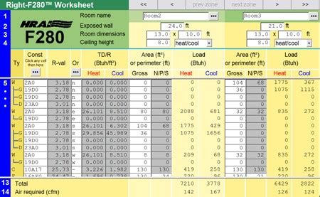 Hvac Load Calculation Spreadsheet