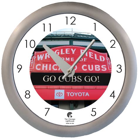 Chicago Lighthouse Wrigley Silver 14 Inch Decorative Wall Clock