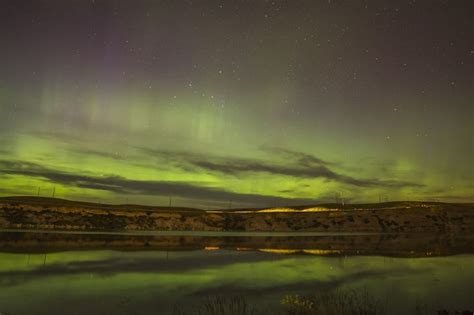 Northern Lights Above The Missouri River At Great Falls Montana
