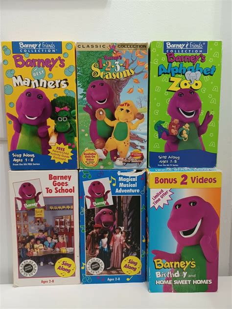 Lot Of Barney Vhs Tapes Sing Along School Grelly Usa