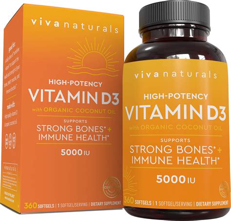 Vitamin D3 5000 Iu 360 Softgels High Potency Vitamin D Supplements