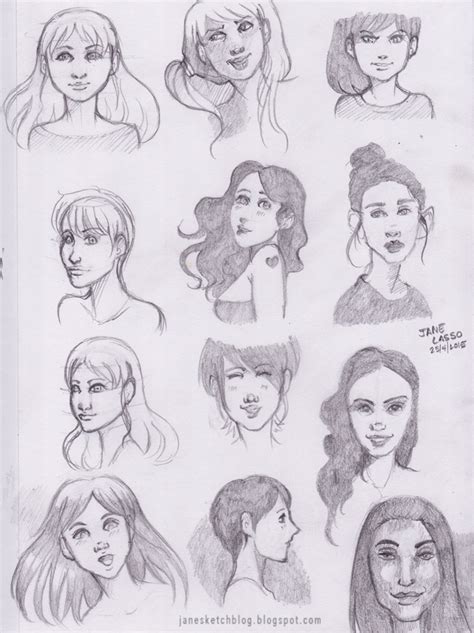Dibujos Y Sketches De Jane Lasso Práctica De Rostros En Lápiz