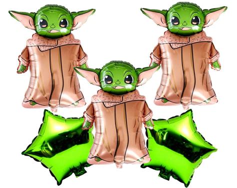 Baby Yoda Birthday Themed Party Balloons Banners Cupcake Etsy