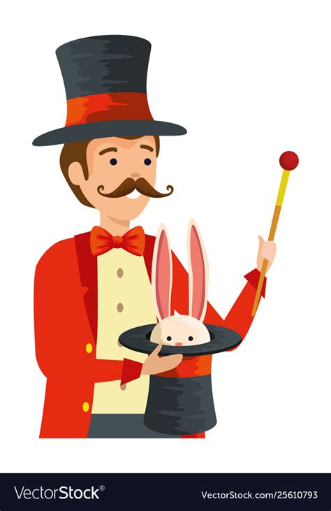 Circus Magician With Hat And Rabbit Royalty Free Vector