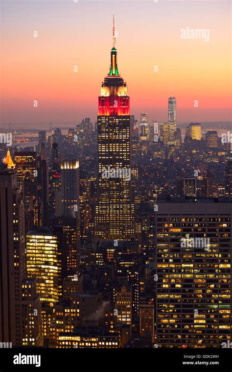 New York City At Dusk Stock Photo Alamy