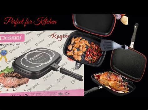 DOUBLE SIDED GRILLED PAN NON STICK OIL FREE HOW TO USE YouTube