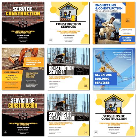 Free Construction Company Poster And Banner Templates