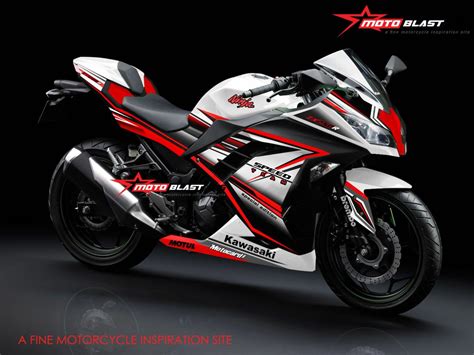 Modifikasi Striping Kawasaki Ninja 250r Fi White Super Speed Team