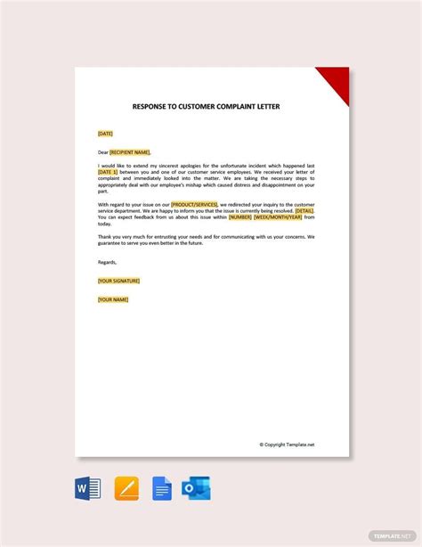 Business Complaint Letter Template In Pdf Word Lettering Types Of