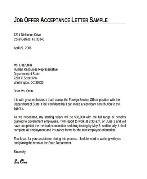 Job Offer Thank You Letter Examples Onvacationswall Com