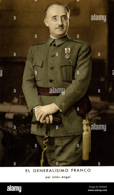 El General Francisco Franco Retrato General Dictador Militar