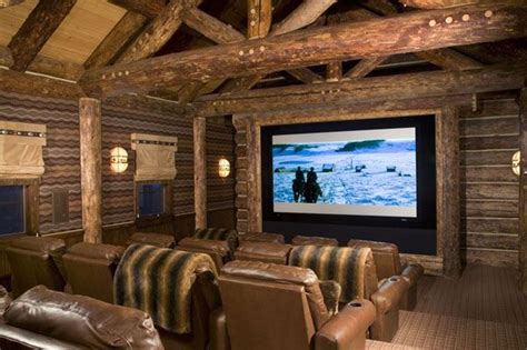 Rustic Home Theater At Home Movie Theater Home Theater Design Home