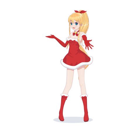 Anime Manga Girl Dressed In Santa Claus Costume — Stock Vector © Apoev 225978074