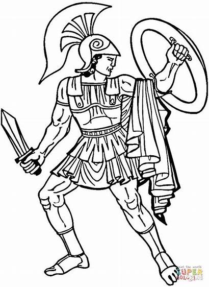 Coloring Greek Colorare Warrior Disegni Guerriero Disegnare