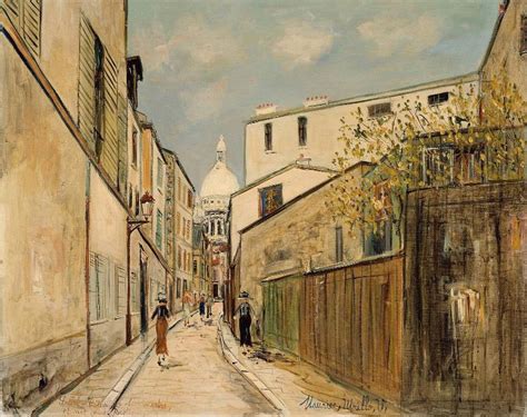 Church Of Le Sacre Coeur From Rue Saint Rustique Painting Maurice