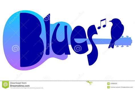 Blues Music Grphics Logo Type Illustration Of The Title Blues With A