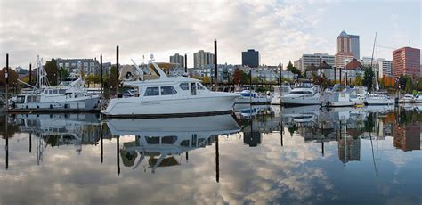 Marina On Willamette River In Portland Oregon Downtown Photograph By