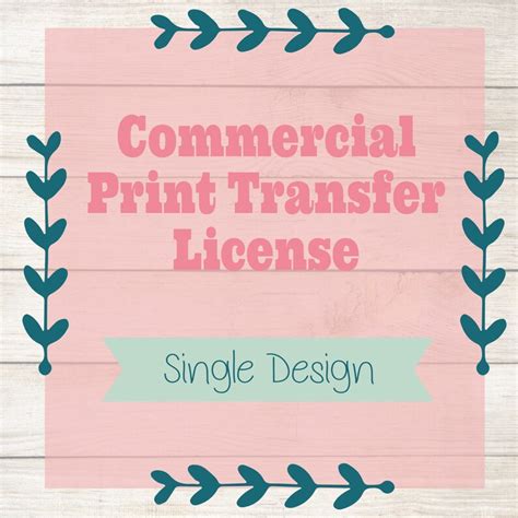 License To Sell Print Transfers Please Read Description Etsy